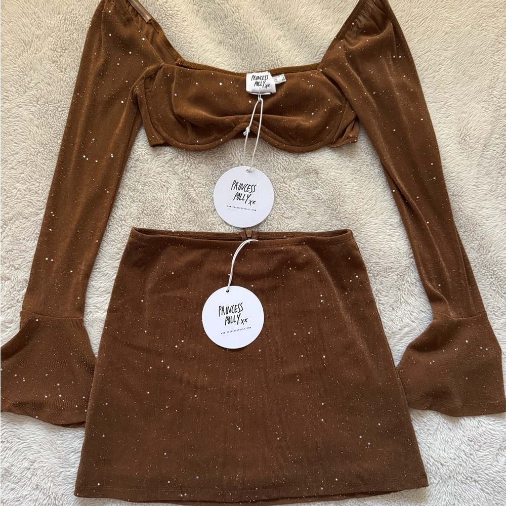 Princess polly brown glitter set